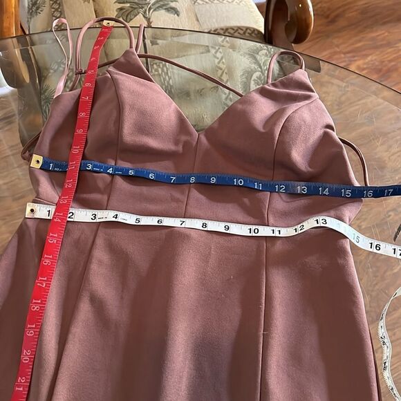 Windsor Dress Gown Purple Mauve Size Medium Spaghetti Strap Tie Backless Maxi - Picture 16 of 16